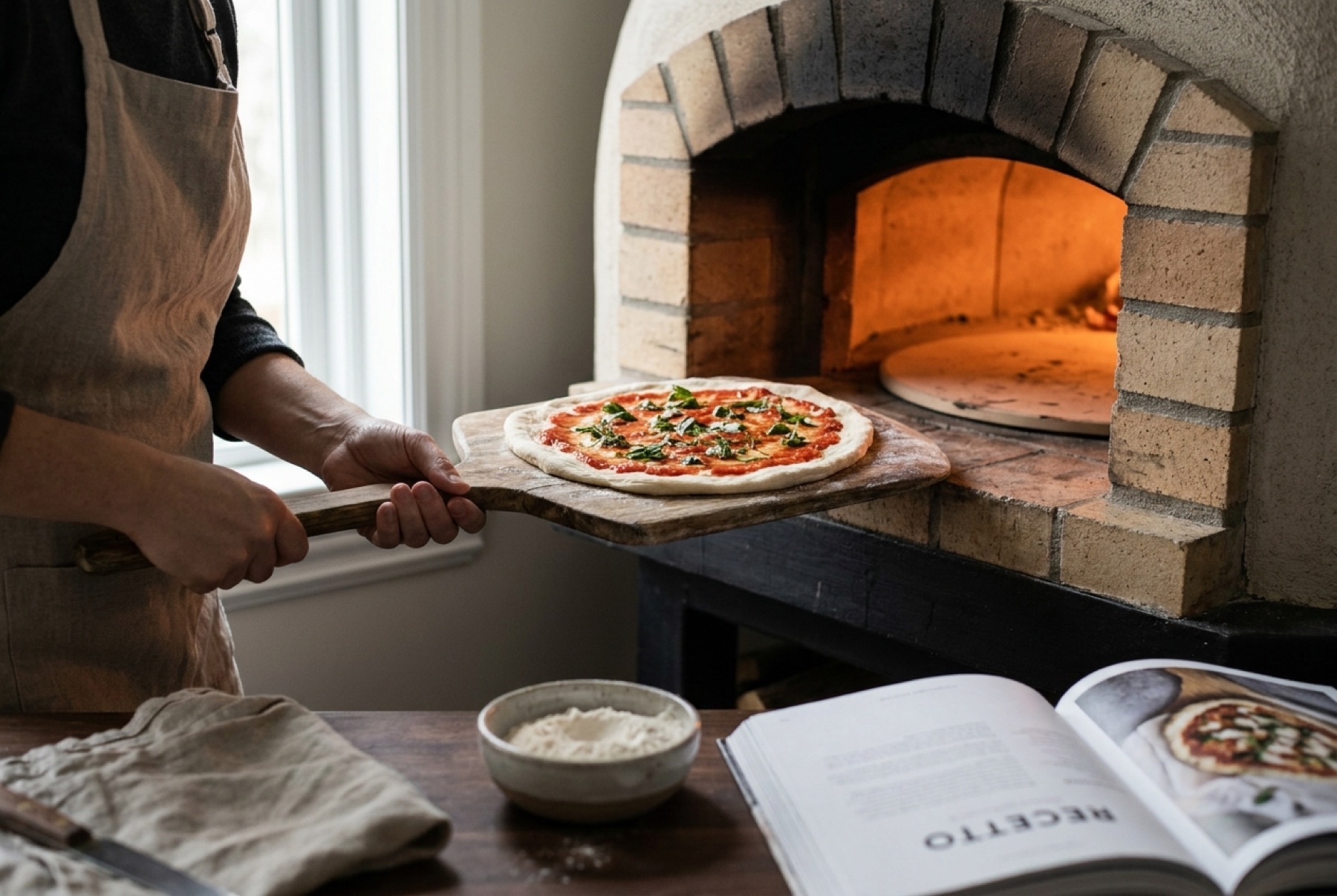 Pizza recién horneada en casa